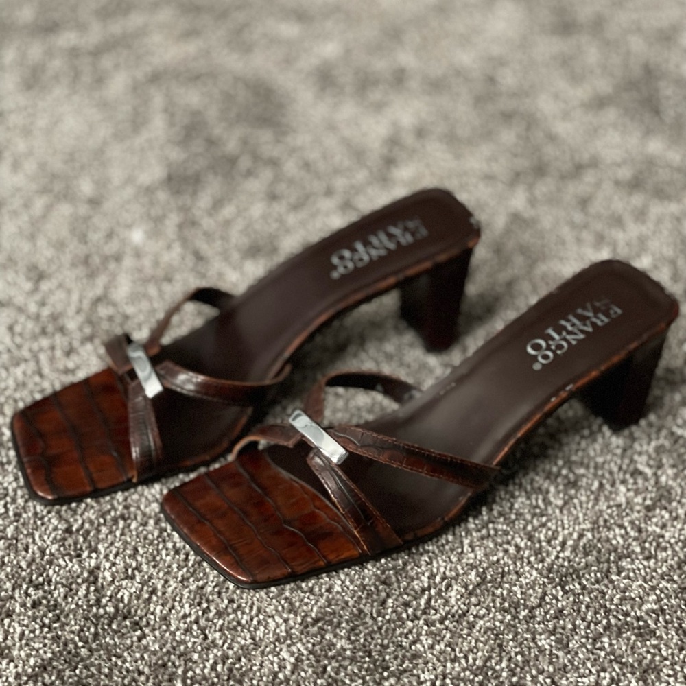 Franco Sarto brown heeled sandals. Size 10